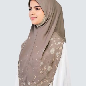 naelofar easyon printed chiffon instant walnut